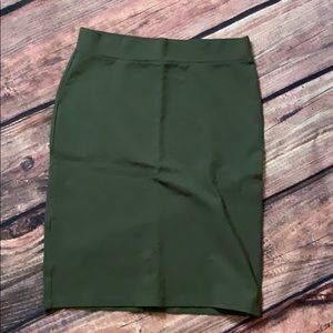 Olive colored pencil skirt